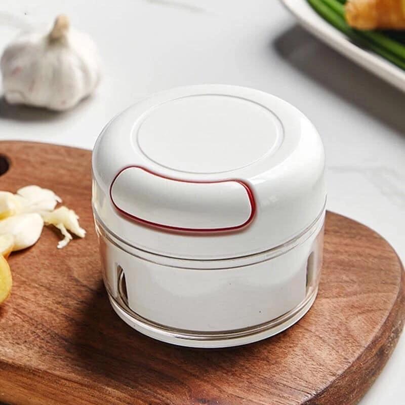 Máy xay tỏi ớt cầm tay mini - Dụng cụ xay tỏi, ớt dây rút tiện lợi