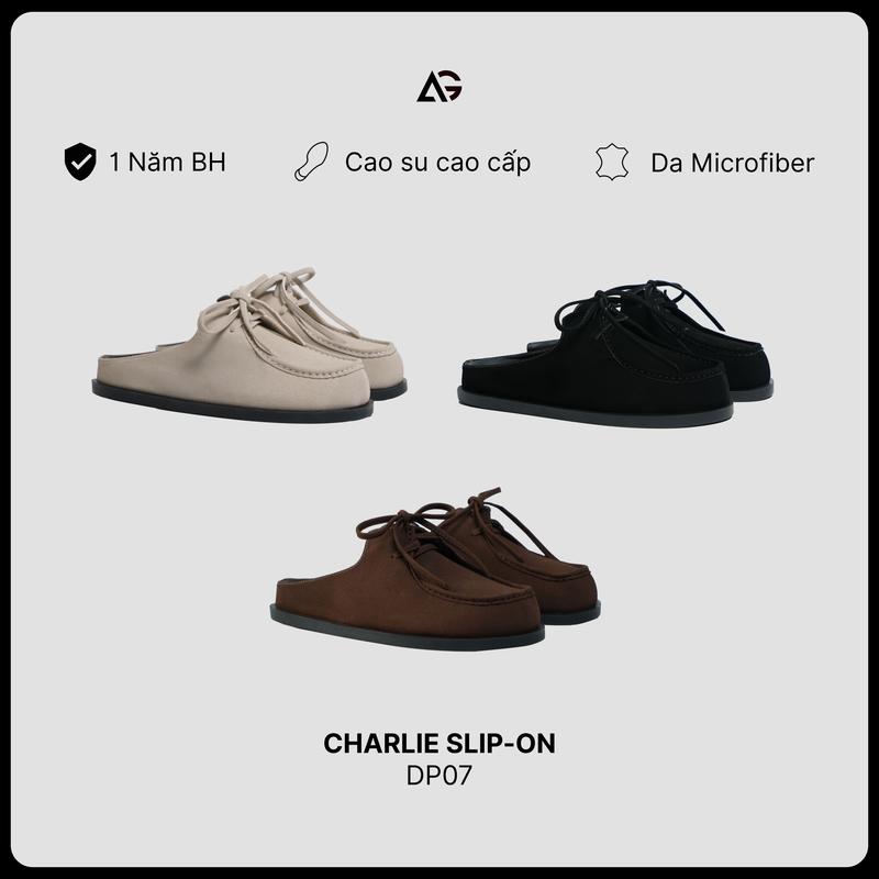 Sục nam nữ briken charlie slip-on da microfiber cao cấp bao hành 12 tháng DP07