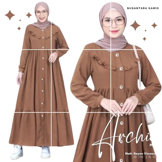 Gamis Archia Crinkle AirFlow Premium Dress Wanita terbaru lebaran 2025 Kancing Muslim gamis  remaja Panjang Wudhu Dewasa Lembut 2