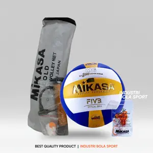 1 Set Bola Voli Voly Dengan Net original paket hemat dan lengkap geratis pompa pentil jaring bola l Outdoor