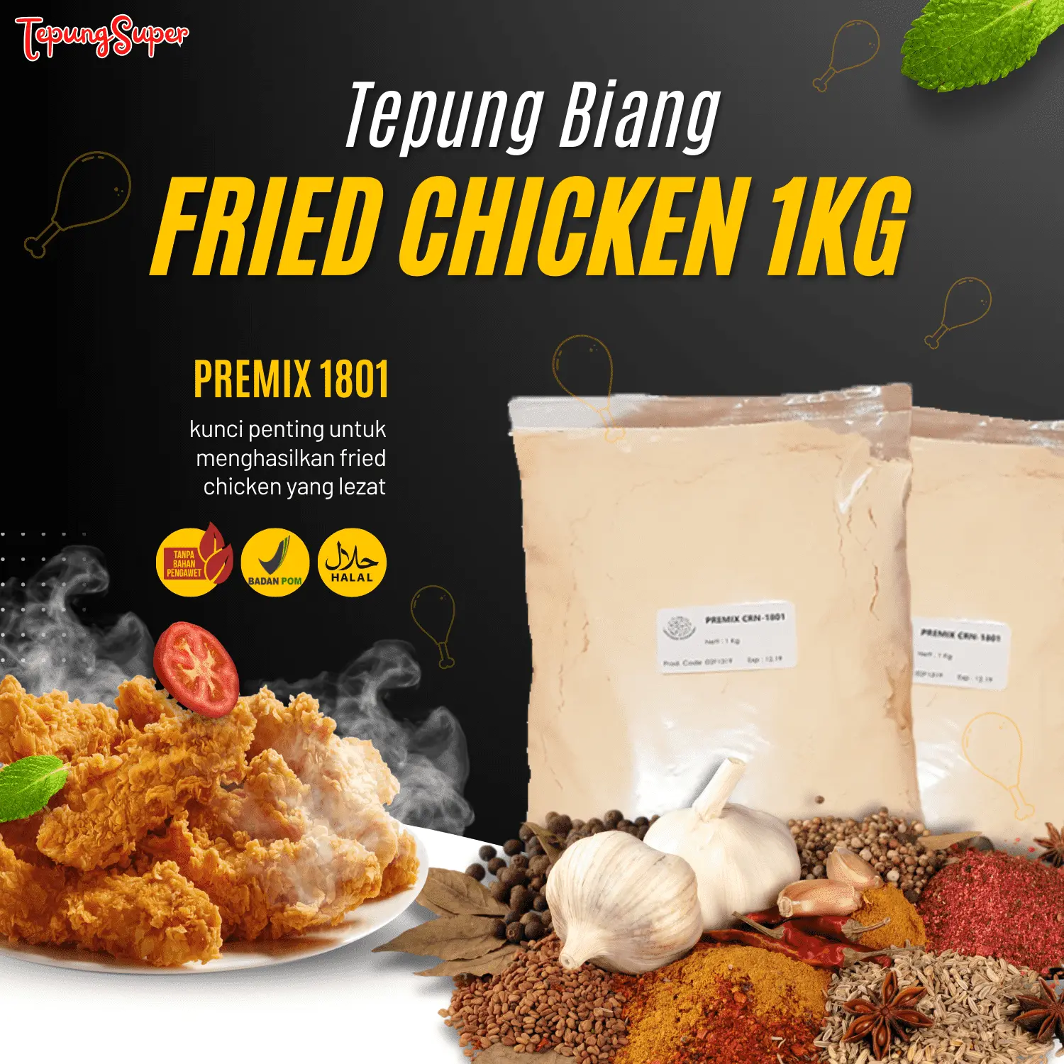 Tepung biang fried chicken/CRN 1801/Tepung Super/Rasanya Mantap sekali