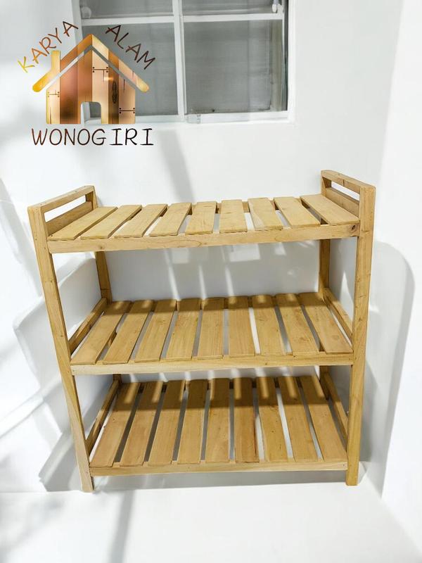 Meja Serbaguna Kompor Gas 3 Susun Kayu Minimalis Bunga Dapat Diperpanjang - Furniture 6