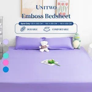 SPREI SET Sprei Embos Terbaru Bahan Polyester Pola Timbul Motif Cerah Aesthetic - Tinggi 25CM