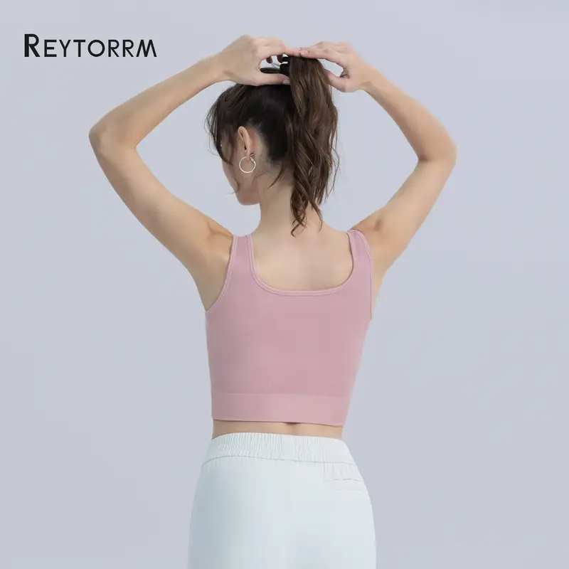 Reytorrm LYCRA Sport Bra Push Up BH Pakaian Olahraga Kekuatan Tinggi Shockproof Fitness Vest Running Yoga Bra.（WX020) 1