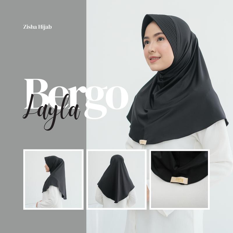 Zisha Hijab Bergo Layla Sport Semua Warna Size L Bahan Spandeks Livia Super Instan Kerudung Muslim Nyaman & Praktis 4