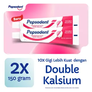 Pepsodent PASTA GIGI Pencegah Gigi Berlubang Anti-cavity Toothpaste dengan Double Kalsium 150G Twinpack