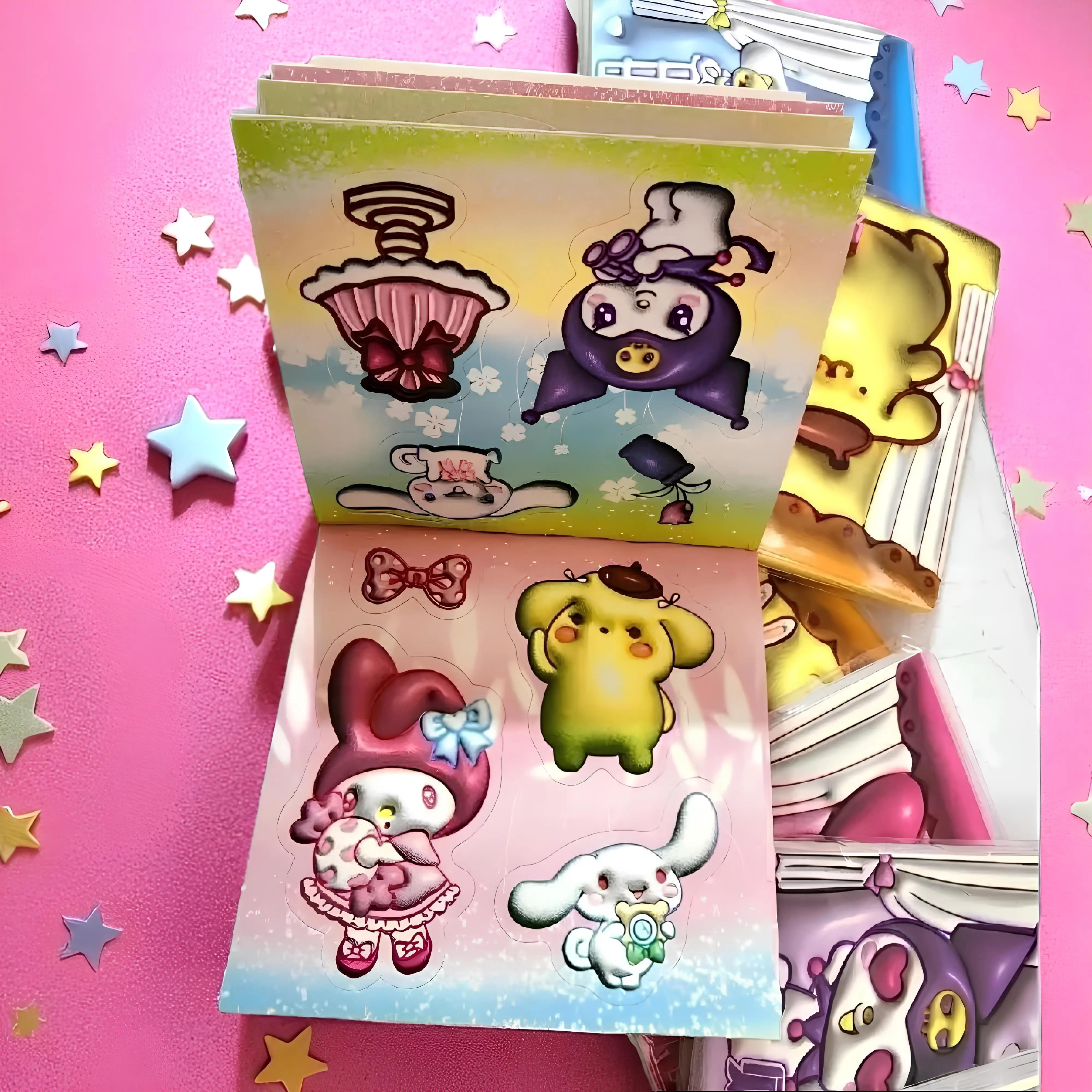 20 Lembar Sticker Aesthetic 3D Stiker Hp Botol Minuman Kawaii Sticker Lucu Buku Sekolah Mainan Anak