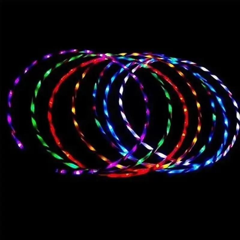 LED Colorful Fitness Circle Performing Arts Abdominal Fat Loss Light Fitness Crossfit Foldable Sport Hoop Gym Fitness Equipments