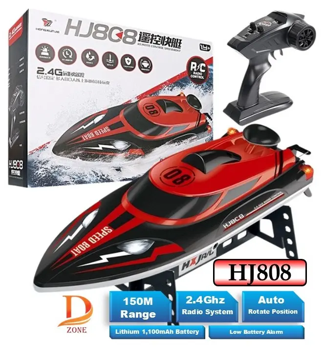 RC Boat HJ808 2.4Ghz 150 meter kontrol kapal rc speedboat 25kmh speed