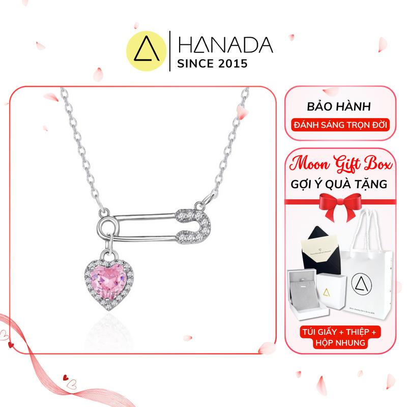 Bộ quà tăng Dây chuyền Bạc 925 Hanada Safety Pin, Vòng Cổ Nữ Tặng Bạn Gái, Đi Tiệc ,Mang hằng ngày 2542 G2