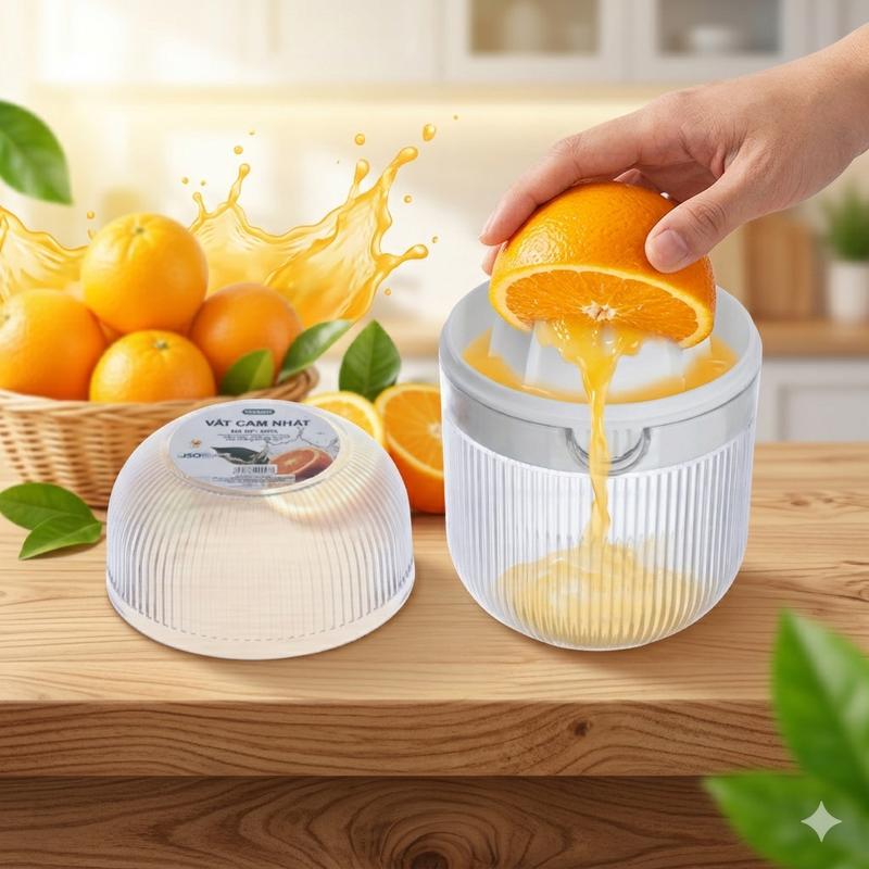 Vắt cam cầm tay kèm lưới lọc , họa tiết sọc sang trọng đẹp HOKORI VIETNHAT 6906