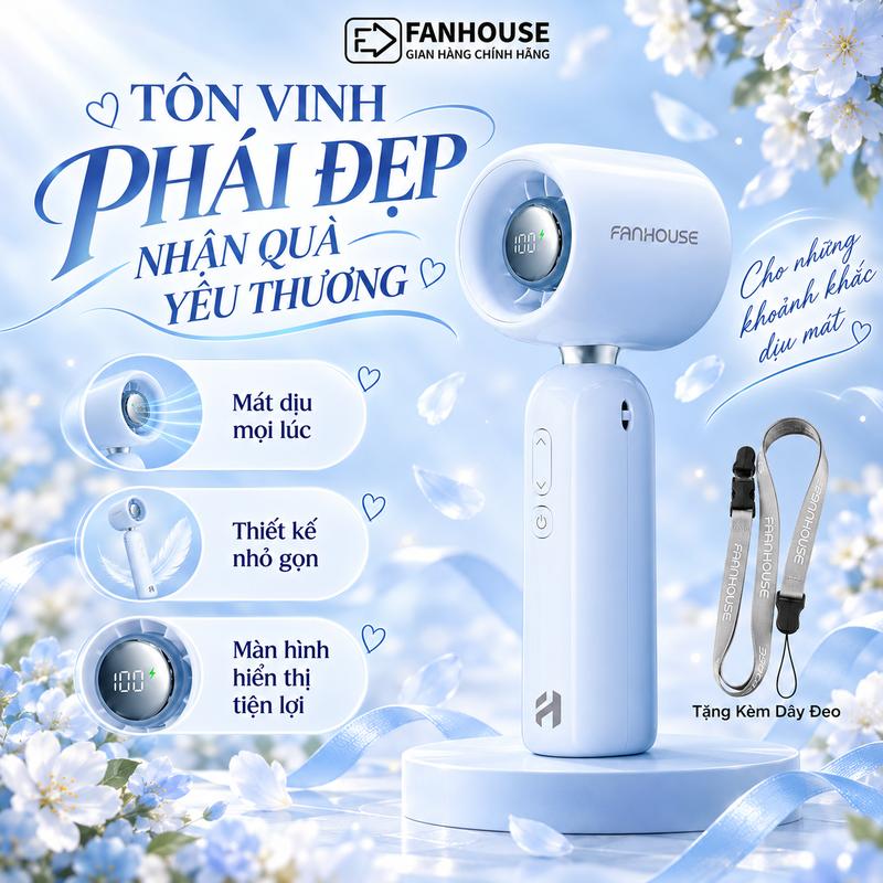 [9k TÔN VINH PHÁI ĐẸP - NHẬN QUÀ YÊU THƯƠNG]Quạt cầm tay mini Space-X, động cơ không chổi than, 3000mAh Fan House, quạt turbo tăng áp cầm tay mini cao cấp, tặng cáp sạc