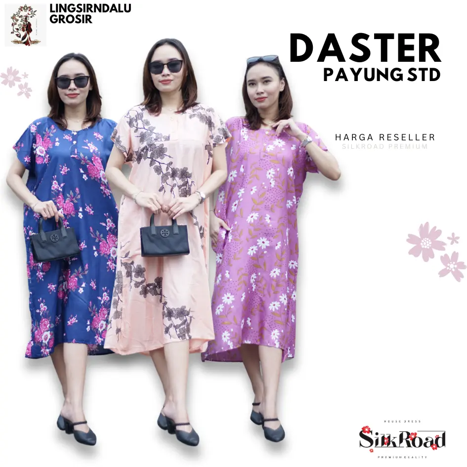 6 Pcs Daster Payung Std Busui Kancing LD 110 Bahan Rayon Halus Lembut Adem Motif Kekinian [lingsirndalu]