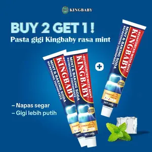 [BELI 2 GET 1] Kingbaby Pasta Gigi Mint - Beli 2 Pasta Gigi Kingbaby Mint Gratis 1 Pasta Gigi Kingbaby Mint 100gr - Odol Penyegar Mulut