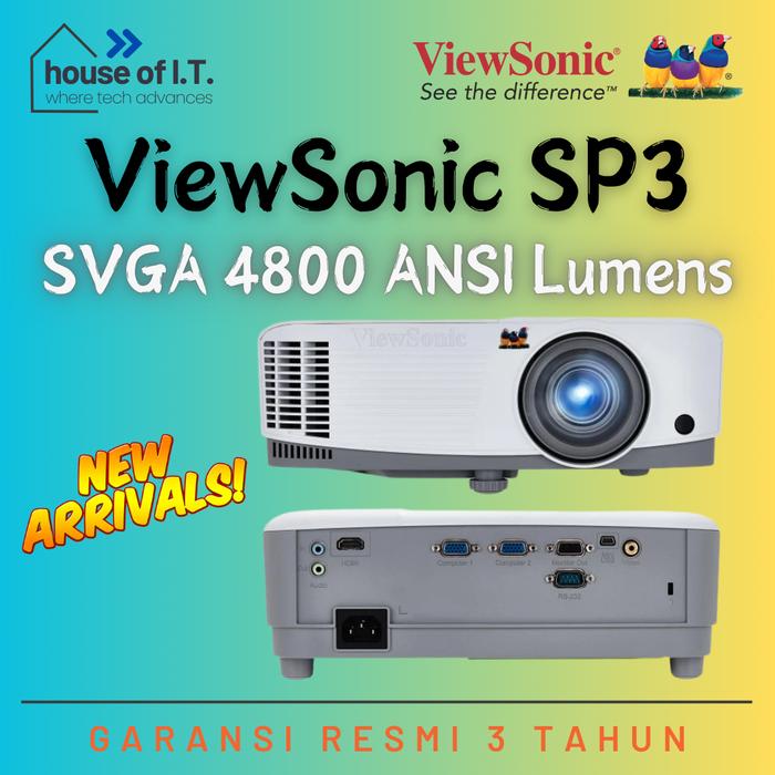 Gambar Proyektor ViewSonic SVGA SP3 - ViewSonic SP3 4800 Lumens - Proyektor SVGA ViewSonic - Proyektor 4800 ANSI Lumens dari House Of IT Kota Administrasi Jakarta Pusat Tokopedia
