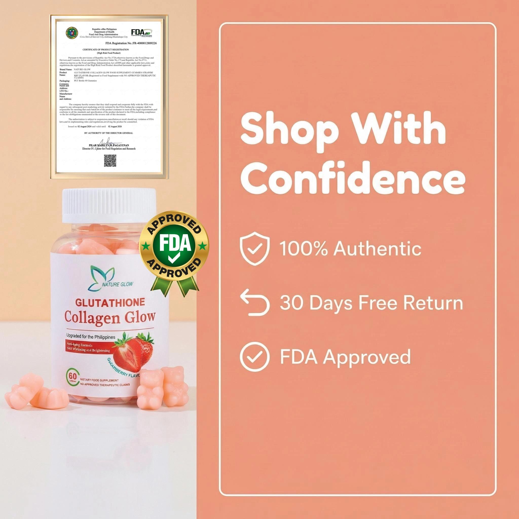 glutathione collagen glow fda approved Glutathione Collagen Glow Capsules Collagen Anti-aging Skin Formula 60  Tablets main image 1