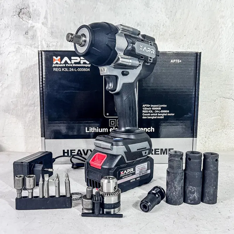 impact apr Jumbo 1/2inch 1800NM AP78+ Plus Upgrade 15cell Bor Adaptor Mata Impact Angin Besar Multicolor mesin  bor impact wrench mesin  bor impact  jld 650nm 5