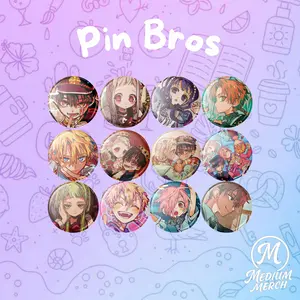 Medium | Pin Bros Bulat 44mm Karakter Jibaku Shounen Hanako-Kun Lucu Colorful Aesthetic Bags Pin Button Clips Glossy | Aksesoris Tas & Pakaian