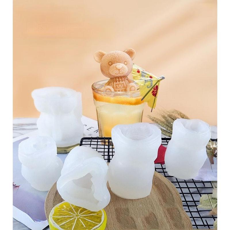 Máy Làm Đá Viên 3D Hình Gấu Bông Nhỏ, Khuôn Bánh Sô Cô La, Khay Kem, Dụng Cụ Tự Làm, Rượu Whiskey, Rượu Vang, Cocktail, Khuôn Silicon