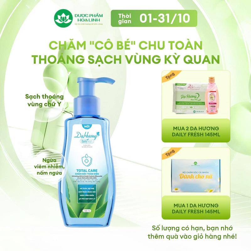 Dung dịch vệ sinh Dạ hương Daily Fresh Total Care - Giúp CHĂM SÓC TOÀN DIỆN 145ml