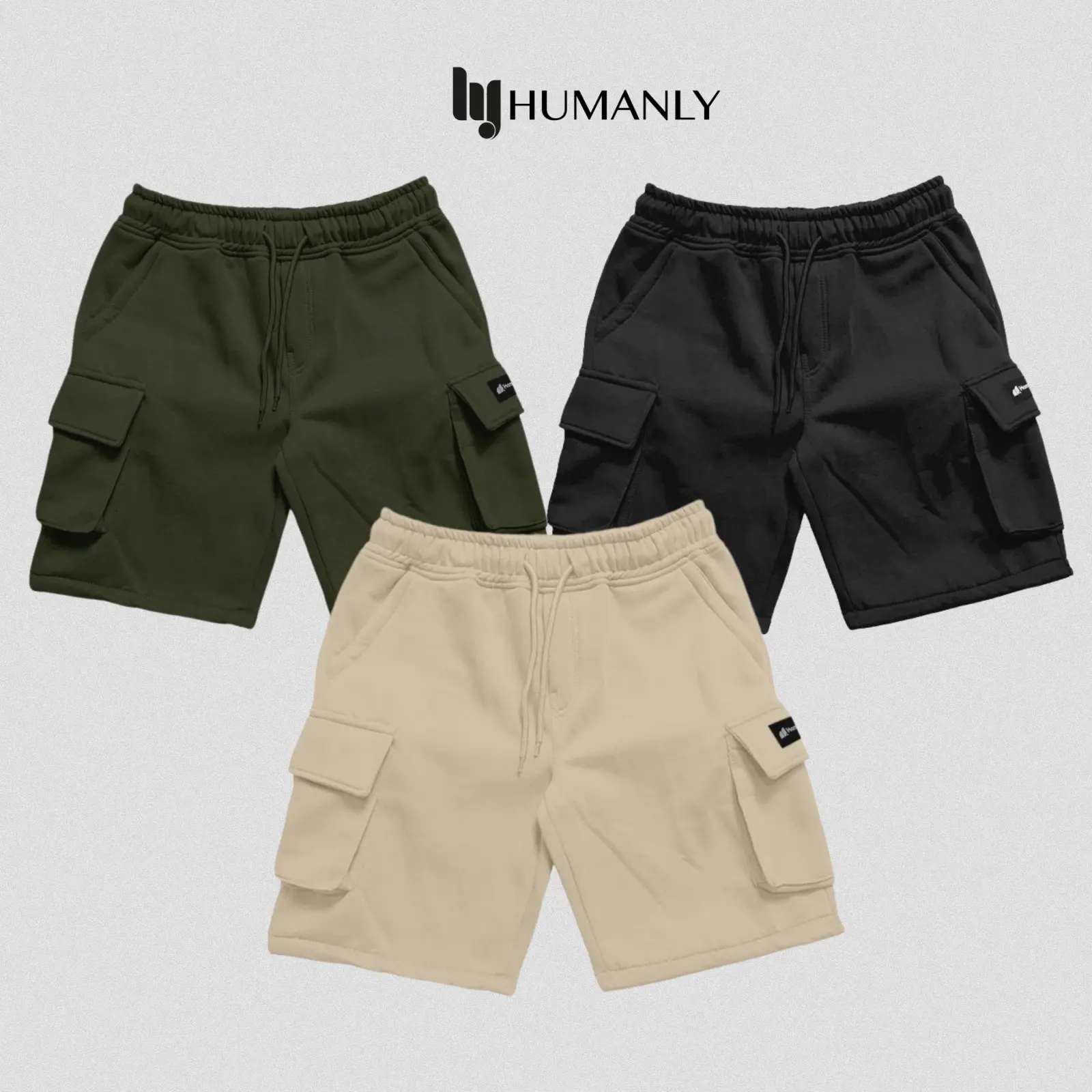 Promo 100 Free 3 Pcs Celana Cargo Pendek Pria Katun Matt Fleece