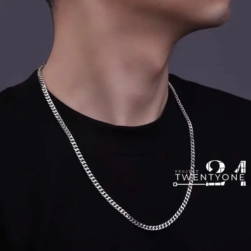 Kalung Rantai Titanium Pria Model Rantai Kecil / Kalung Silver Anti Karat / Aksesoris Elegan - PROJECT TWENTYONE 0