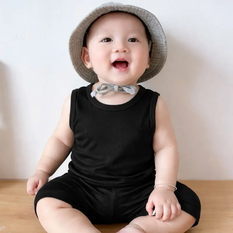 [Bộ Ba Lỗ] Chất Thun Lạnh Cho Bé Trai, Bé Gái Mềm Mịn Mát 6-16kg