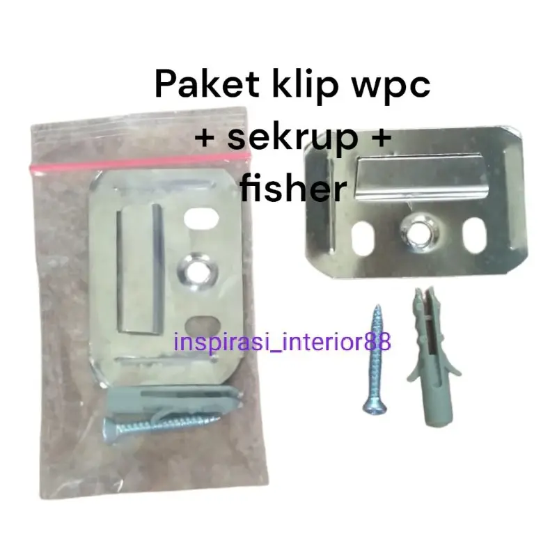 Klip WALLBOARD / WPC wallpanel Kisi Kisi Paket / Klip wpc paket + sekrup + fisher murah 0