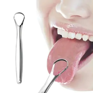 MutiaraMall Jakarta - FourSoft Pembersih Lidah Tongue Oral Scraper Cleaner Stainless Steel - LO13