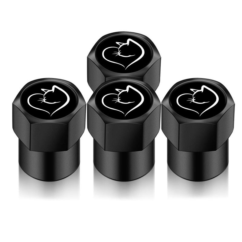 4PCS Universal Car Valve Caps Accessories Blue Red Cat Eyes Love Cat Heart Auto Wheel Tire Valve Tyre Stem Air Cover Car Styling Gift 8