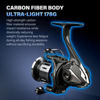 Gambar [OFFICIAL] SeaHunter ATLAS reel pancing, Carbon Fiber Spinning Reel, Super Slow Oscillation, Ultra Ringan 178g, Max Drag 10KG, 6+1BB Bearing Baja Tahan Karat Segel Ganda,CNC Screw-In Power Handle, CNC Aluminum Spool, Air Tawar/Asin - Atlas 3000 dari SeaHunter Indonesia Kab. Tangerang 5 Tokopedia