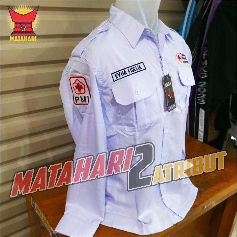 KEMEJA PDH PMI PMR KEMEJA MERAH Kerah Panjang Atasan Pria Wanita Cowok Baju