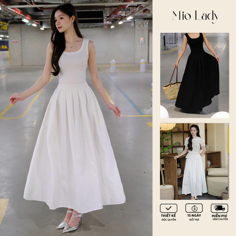 Chân Váy Xếp Ly Xòe 88cm Vải Linen Khóa Kéo Lưng Phù Hợp Đi Làm Đi Chơi Đi Tiệc - Miolady