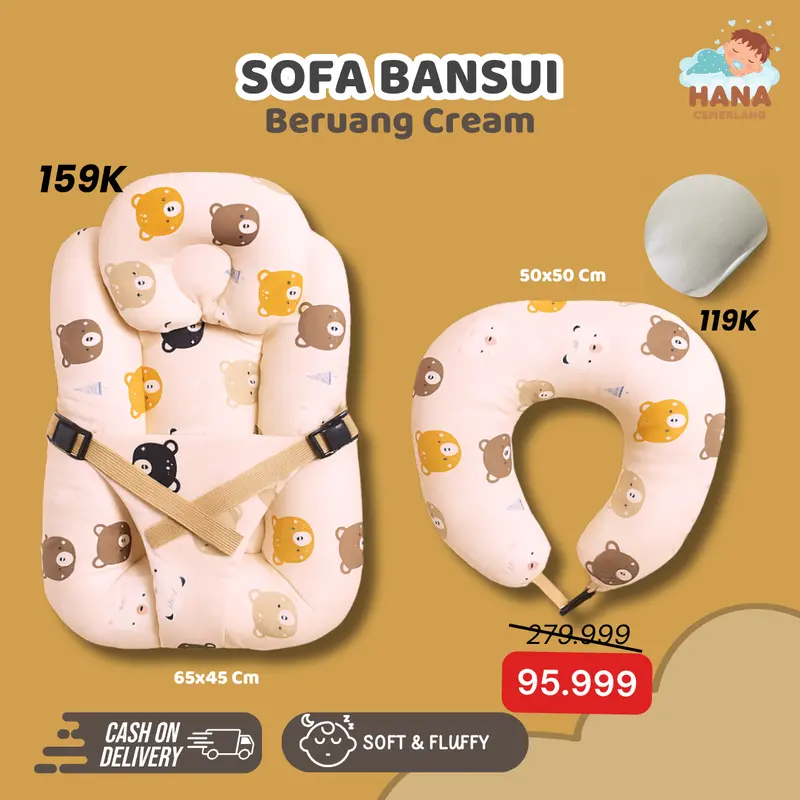 [FREE BANTAL MENYUSUI] Exclusive Sofa Baby Newborn Hanna Cemerlang Official Bayi Tidur Kasur Bayi 5