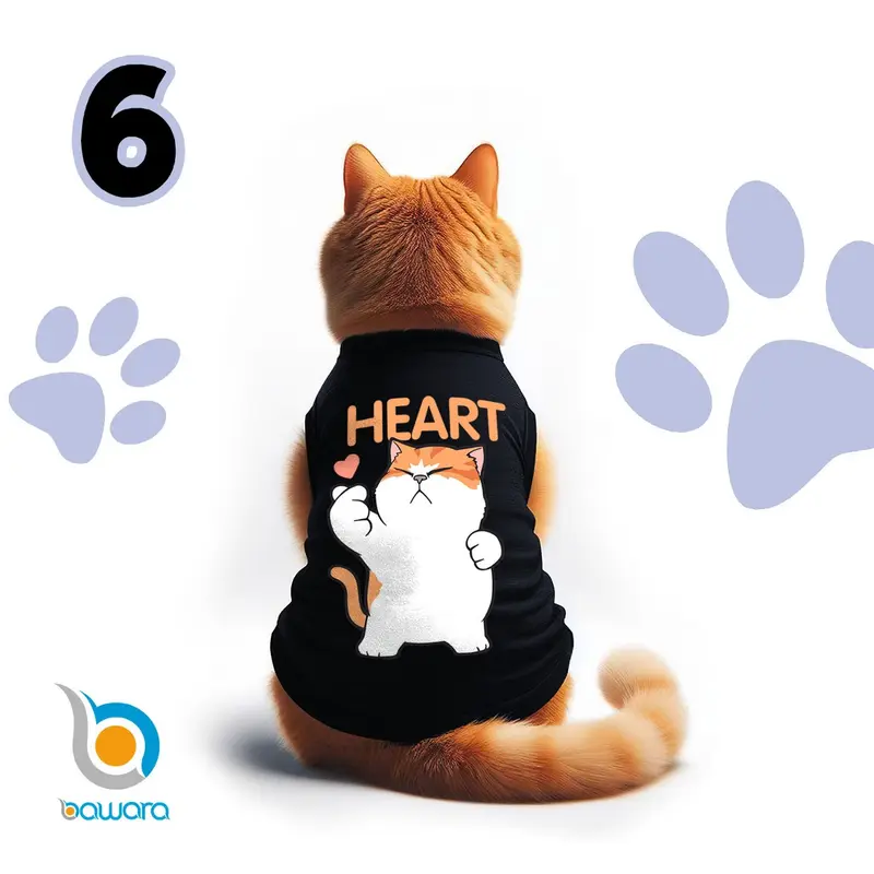 Baju Kucing Anjing Kelinci Monyet Lucu Murah Aksesoris Hewan Kecil Motif Gambar Kucing Saranghae - Wawoye Store 0