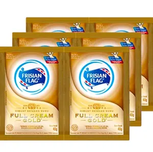 Susu kental manis bendera frisian flag gold sachet isi 1 renteng ( 6 sachet )