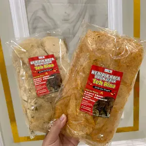 Keripik Kaca Daun Jeruk Teh Rina - Varian Rasa Original, Pedas, & Rumput Laut - Snack Tradisional Indonesia