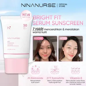 【New launch】NinaNurse 377 SymWhite Water Bare Tone up BB Cream With Sun protection SPF 50 PA+++ 30ml - Mencerahkan Wajah & Mengontrol Minyak - BPOM & Halal - Tidak Menimbulkan Jerawat Berminyak Facial
