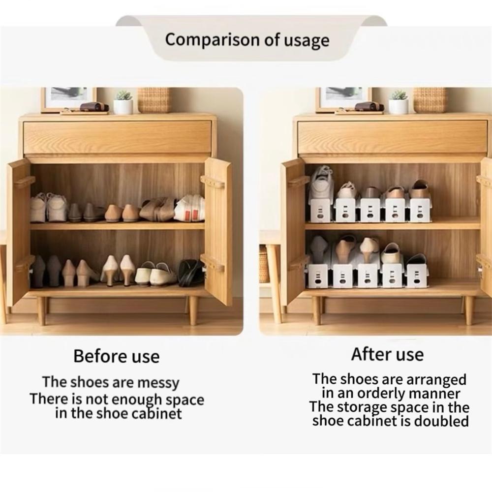 Organizer Sepatu 2 Susun Plastik Shoes Organizer Susun Adjustable Shoe Stacker | Simple Shoe Rack Organizer Plastic Space Saving Double Layer Adjustable Shoe Stand