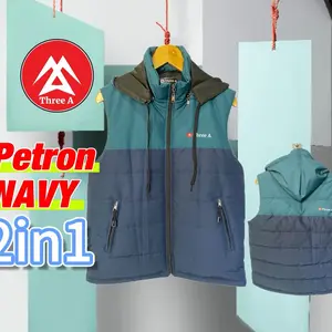 twist vest Dacron  semua musim  ETL 4. semua musim 2 in kombinasi Three A Pria  Hitam Motor Tebal  Semua musim Rompi Casual Casual Distro Kain Kain Kain Lembut Distro Nyaman