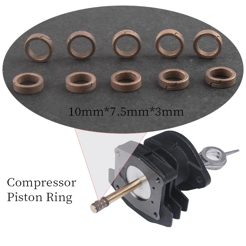 10PCS 10*7.5*3MM High-Pressure Air Pump 30MPA Secondary Piston Ring 4500PSI Single/Two Cylinder Compressor Two Stage Piston Ring Shrapnel