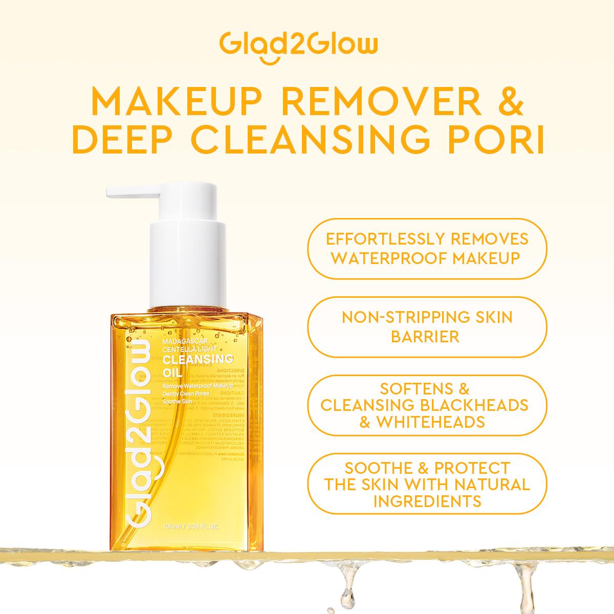 Glad2Glow Cleansing Oil Madagascar Centella Light 100ml/200ml Remover bersihkan kotoran wajah makeup remover micellar water acne jerawat cleanser micellar water untuk kulit jerawat pembersih makeup wajah cleansing oil Glad2Glow Cleansing Oil Madagascar Centella Light 100ml/200ml Remover bersihkan kotoran wajah makeup remover micellar water acne jerawat cleanser micellar water untuk kulit jerawat pembersih makeup wajah cleansing oil