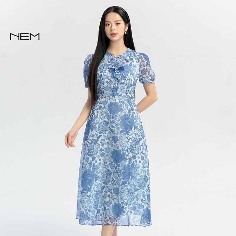 Đầm nữ dáng A công sở NEM Fashion tay ngắn D40002 - Women’s dress