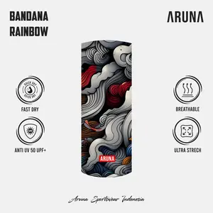 Aruna Headwear Multipurpose Masker Bandana Stretch Rainbow Cloud UPF 50+ Anti UV Quick Dry Outdoor