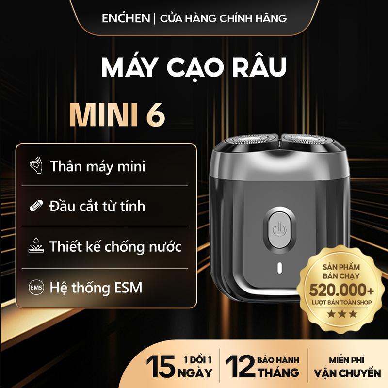  Máy cạo râu Enchen Mini 6 lưỡi dao kép siêu mỏng chống nước IPX7 cạo khô & ướt pin sử dụng đến 2 tháng - BH 12 tháng 