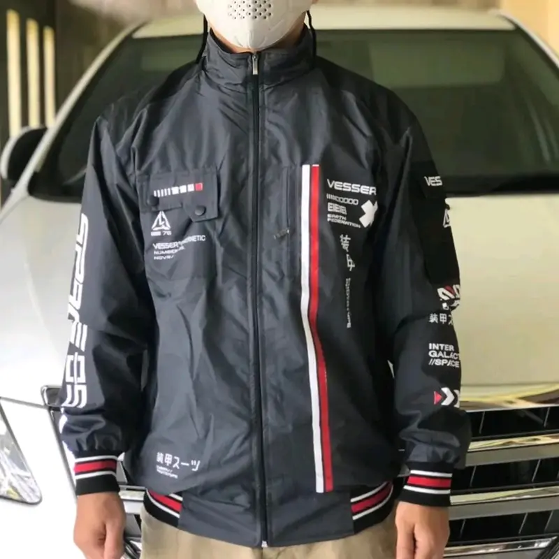 Bomber Jacket Space -Jaket Bomber Space -Jaket Dewasa Unisex -Outdoor Parasut Zipper Kantong Pria Nyaman Keren Sablon Casual  Distro Tebal Cowok Hitam Fleece 6