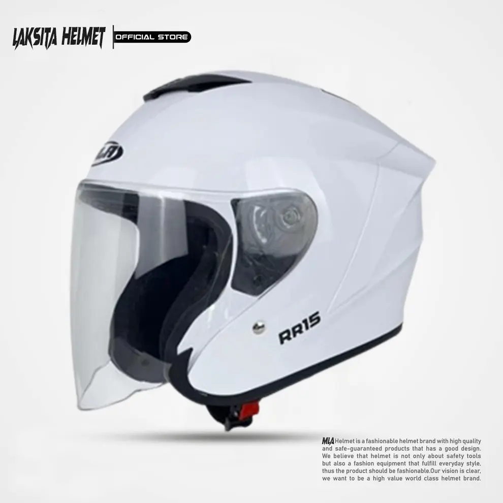 HELM HALF FACE MLA RR15 KAIROZ SOLID WHITE/HELM HALF FACE TERBARU KEKINIAN SNI COD