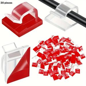 30pcs Clips Adhesivos para Luces de Navidad, Ganchos para Iluminación Exterior, Instalación Fácil sin Perforaciones, Solución para el Manejo de Cables