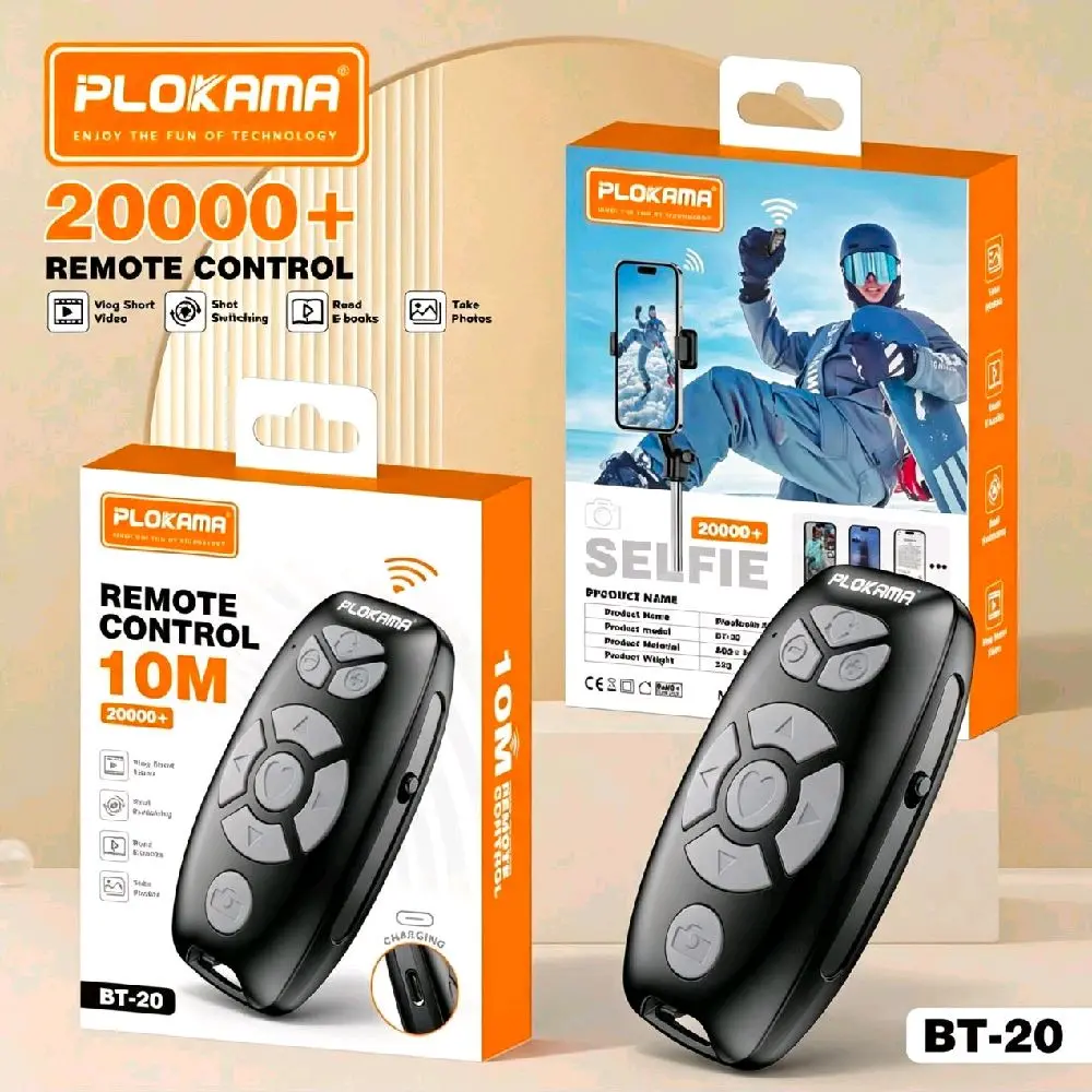 PLOKAMA BT20 Multifungsi Bluetooth Remote Control Selfie Camera Smartphone Remote Shutter Wireless Jarak Jauh Nirkabel for IOS Android