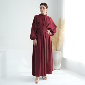 Gaun Lengan Berikat Muslim, Skirt Panjang, Bahan Poliester, Pembentuk Suhu Tinggi, Stok Sedia, Pelbagai Warna, LR728, Koleksi Musim Panas 2024